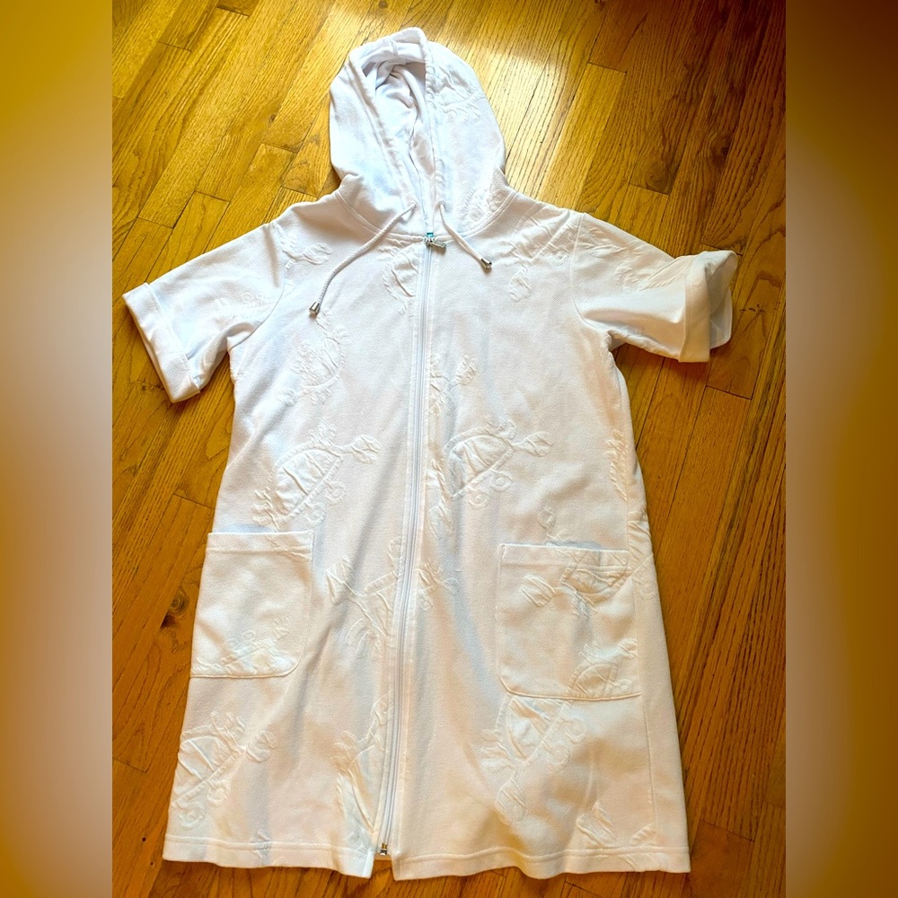 White zip up cover up